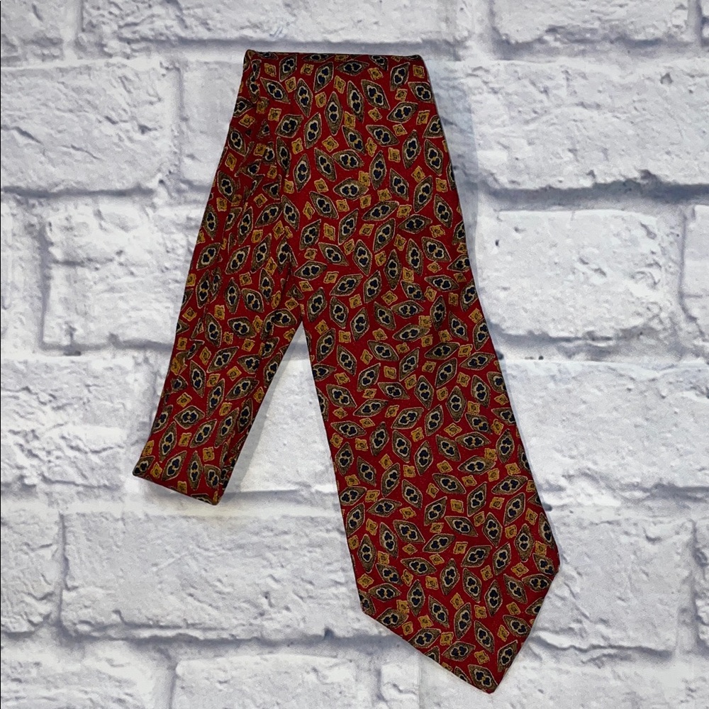 Vintage Dior Men's Red and Black Patterned Pants